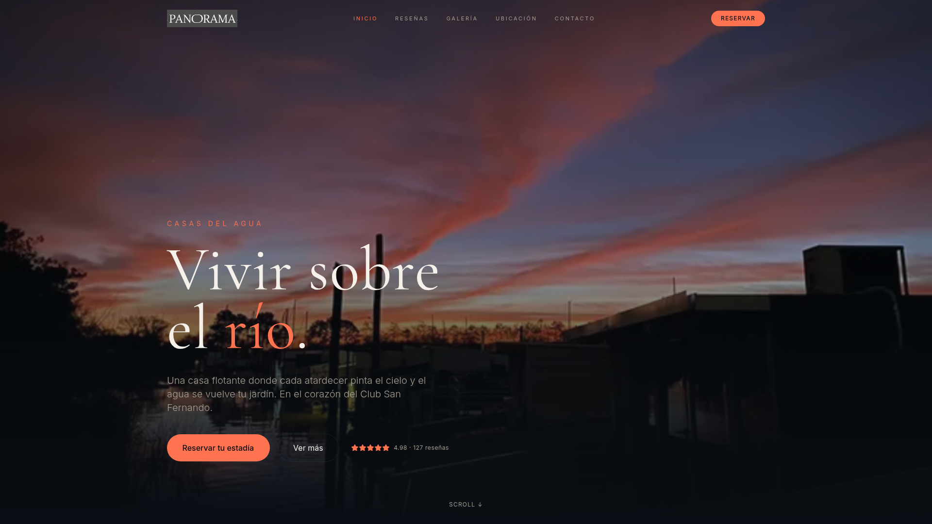 Sitio web Casa del Agua diseñado por Bensetta