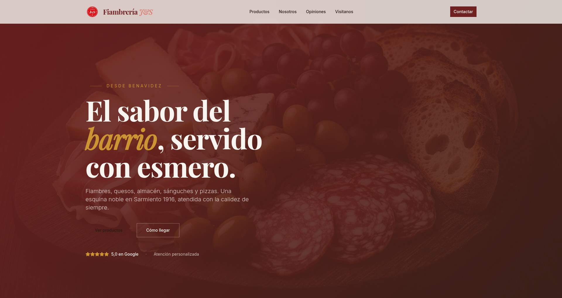 Sitio web Delightful Deli diseñado por Bensetta